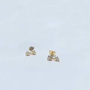 Curve Studs Tiny gold studs Silver tiny studs Minimalist stud earrings Gold dainty studs Dainty studs image 2