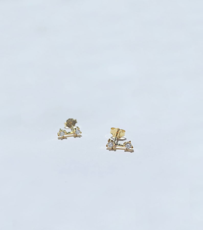 Curve Studs Tiny gold studs Silver tiny studs Minimalist stud earrings Gold dainty studs Dainty studs image 2