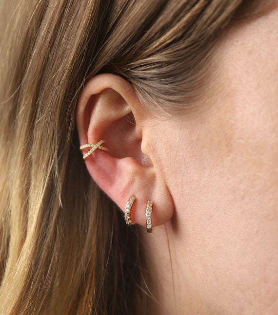 Cz Ear Cuff No Piercing Gold Ear Cuffs Silver Ear Cuff No Piecing Ear Cuff  Tiny Gold Ear Cuff Dainty Ear Cuff Ear Cuff SINGLE 