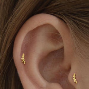 Clous d'oreilles petite feuille - Clous d'oreilles minimalistes délicats - Clous d'oreilles en argent sterling nn