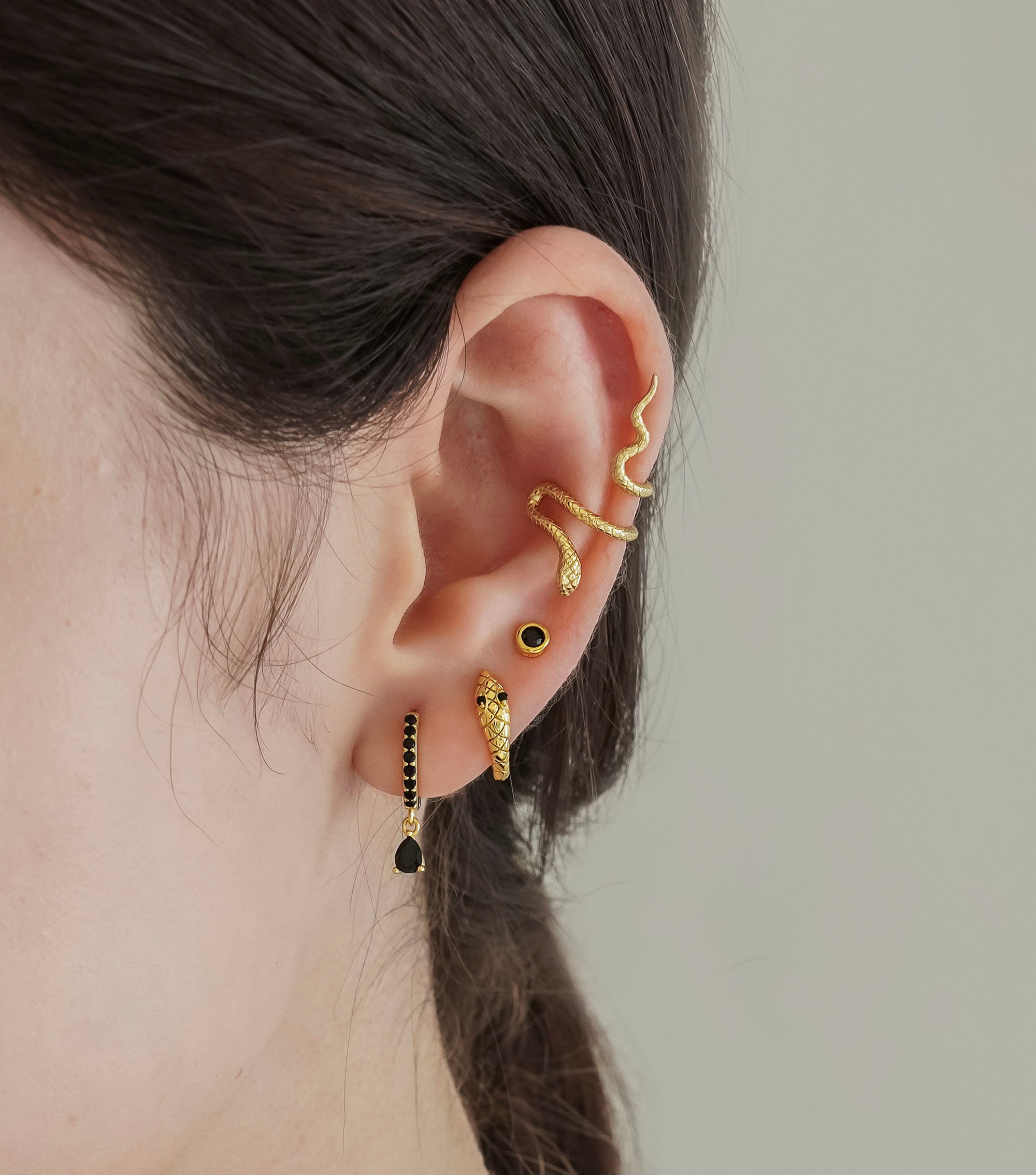 Snake Hoop Earrings - Sterling Silver Hoop earrings - Dainty Hoop earring