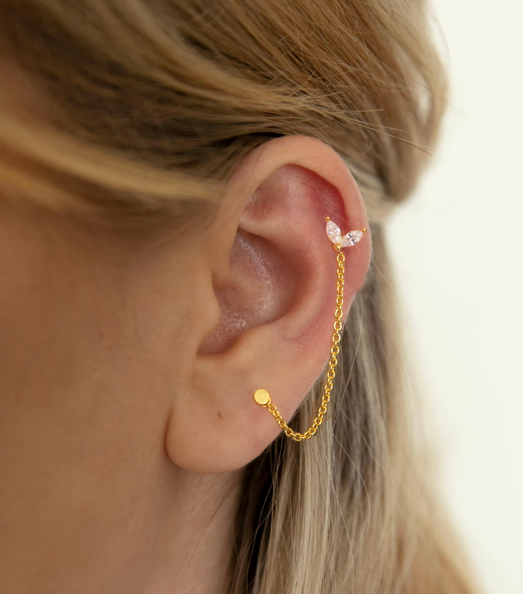 Detachable Chain Earring - Minimalist Chain Earring - Sterling Silver Earring - Silver Chain Earring - Dainty Earring - Tiny Earring
