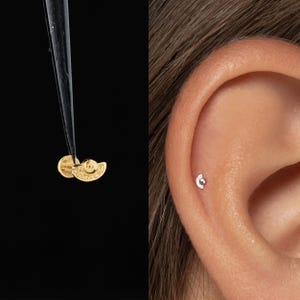 20/18/16G Tiny Ball Push Pin Labret • Titanium Threadless Flat Back Earring •  Tragus Stud • Helix Stud • Cartilage Stud • Nose Stud