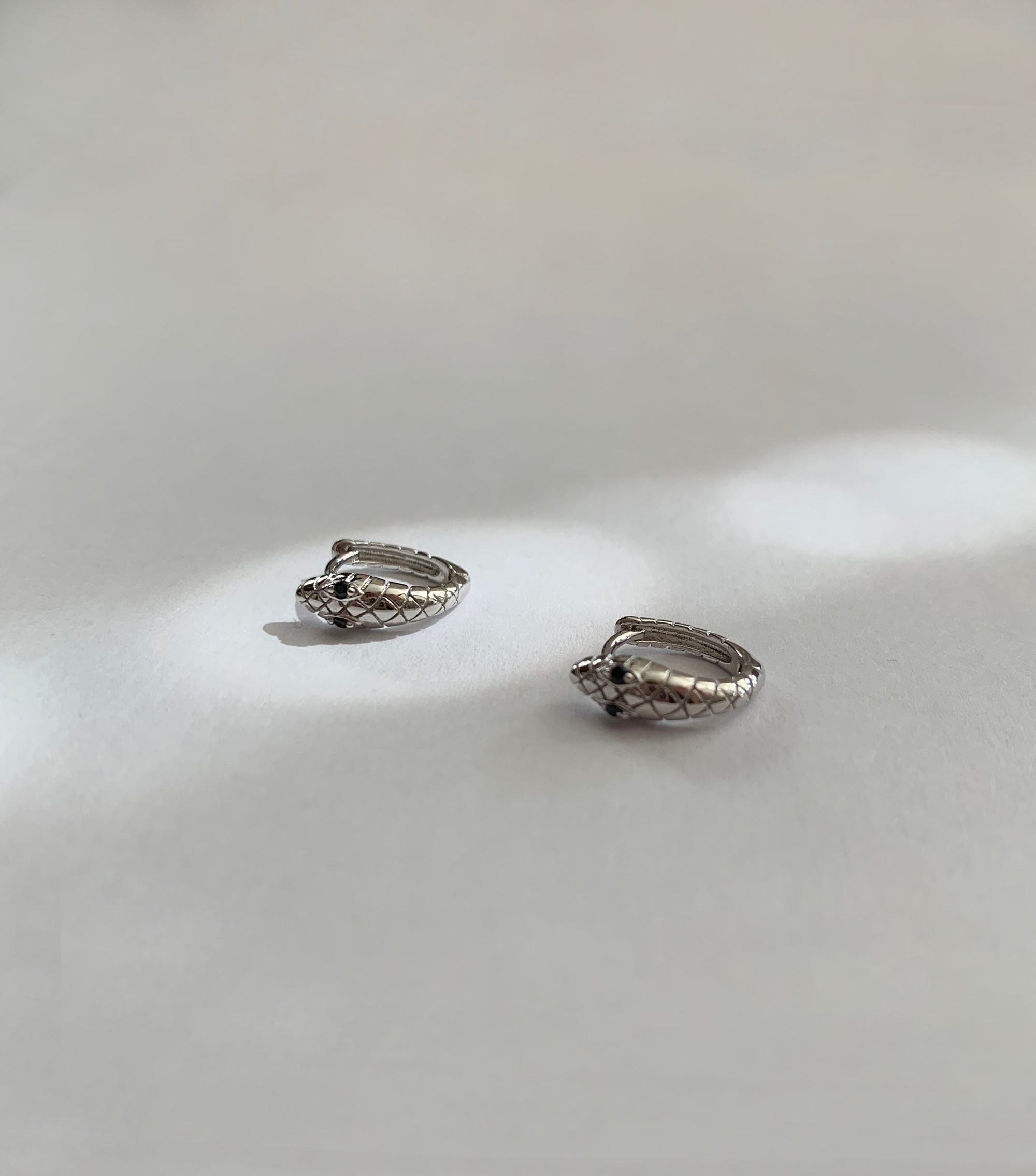 Snake Hoop Earrings Sterling Silver Hoop earrings Dainty | Etsy