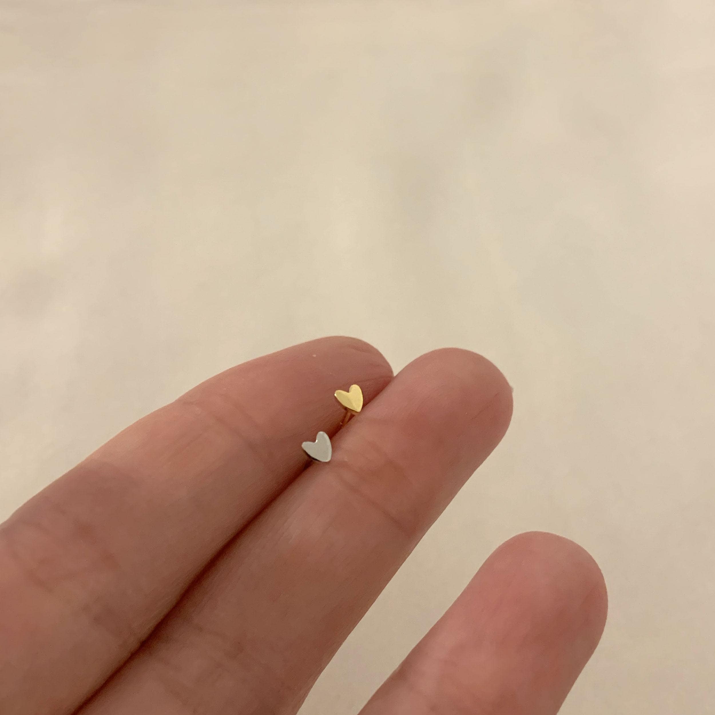 Tiny Heart stud earrings - Dainty stud earrings - Sterling silver stud earrings