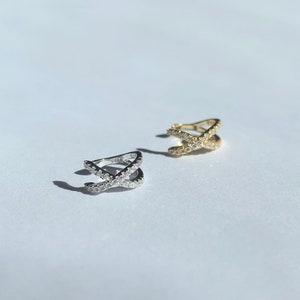 Cz Ear Cuff No Piercing Gold Ear Cuffs Silver Ear Cuff No Piecing Ear Cuff Tiny Gold Ear Cuff Dainty Ear Cuff Ear Cuff SINGLE image 2