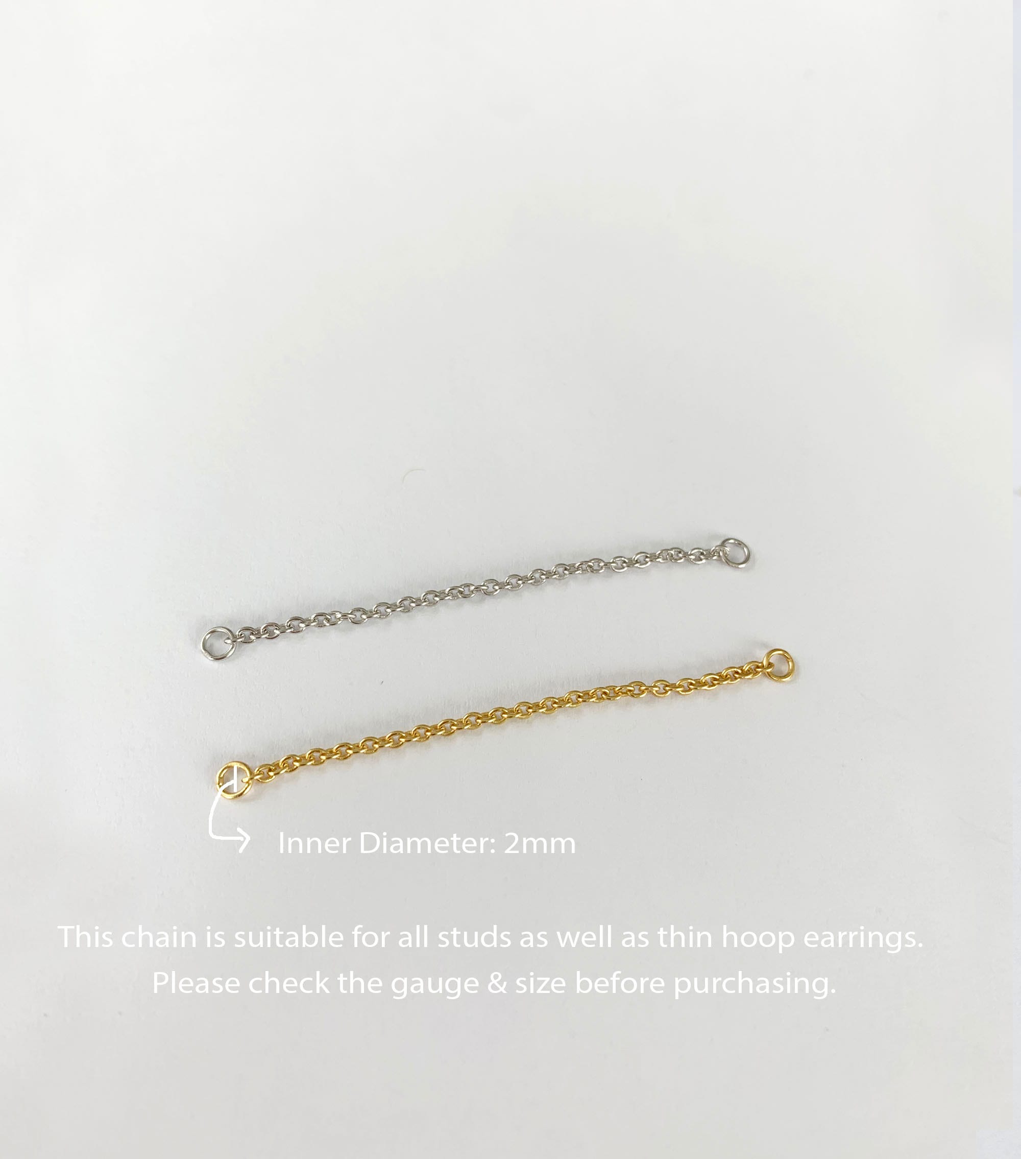 Detachable Chain Earring - Minimalist Chain Earring - Sterling Silver Earring - Silver Chain Earring - Dainty Earring - Tiny Earring