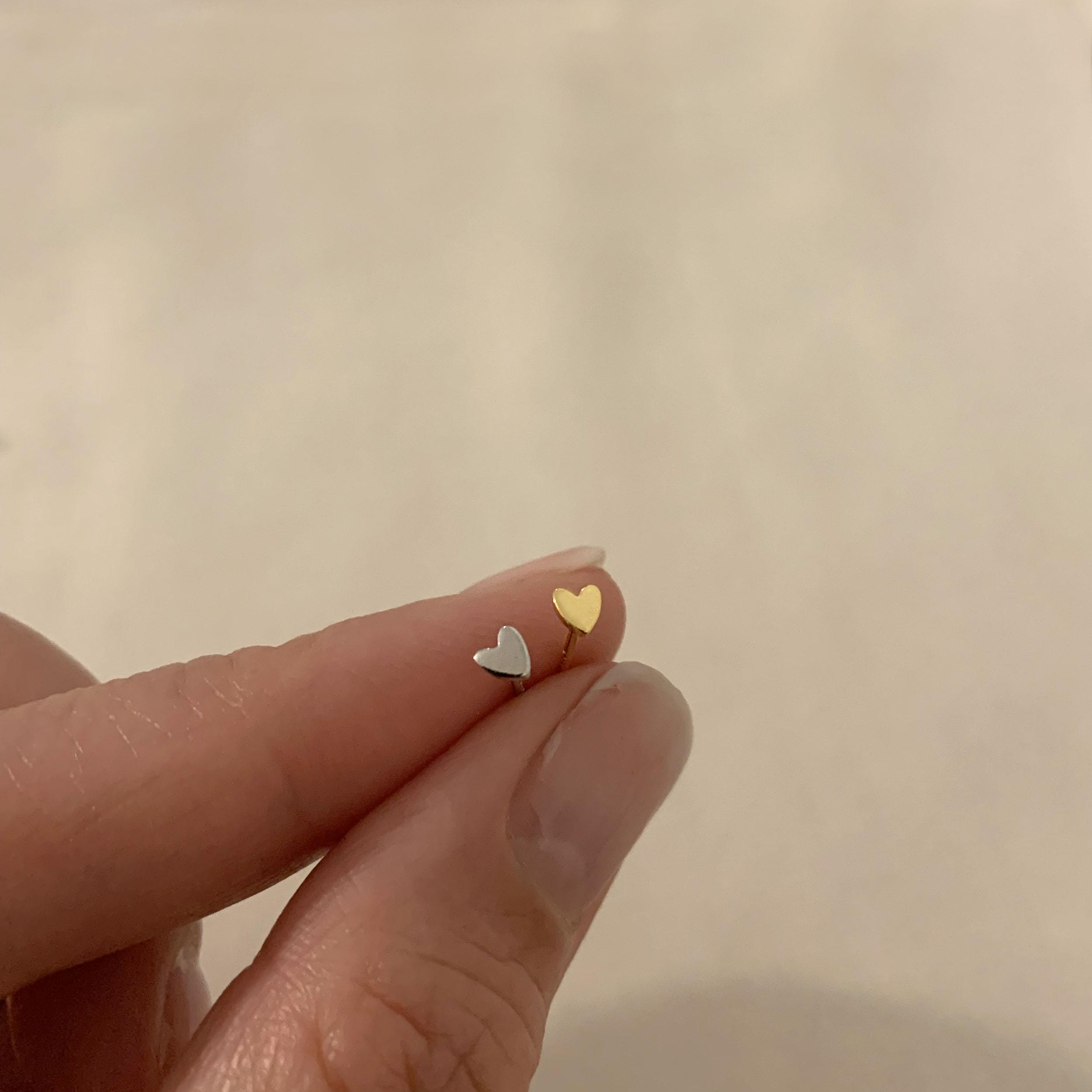 Tiny Heart stud earrings - Dainty stud earrings - Sterling silver stud earrings