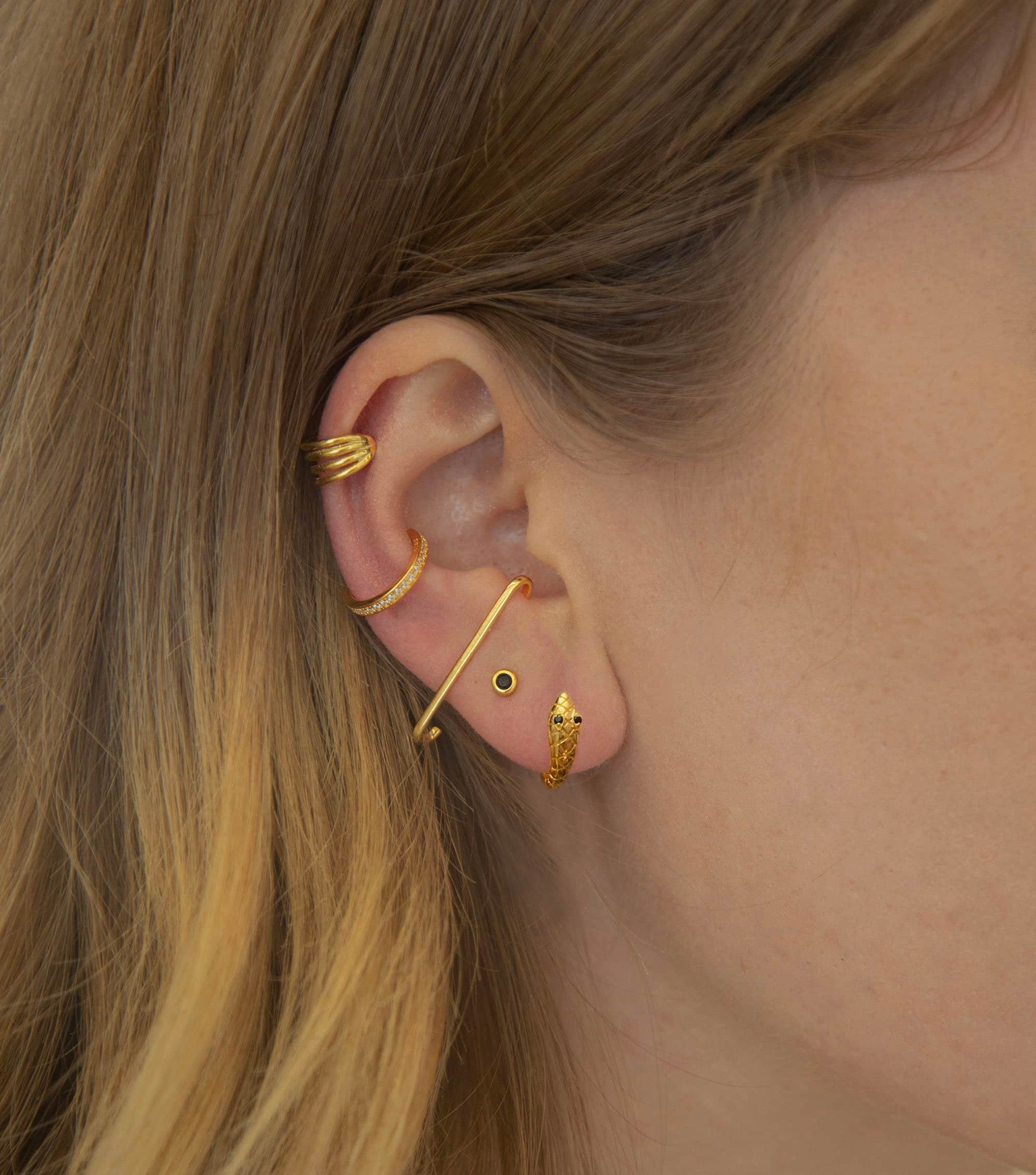 Snake Hoop Earrings - Sterling Silver Hoop earrings - Dainty Hoop earring