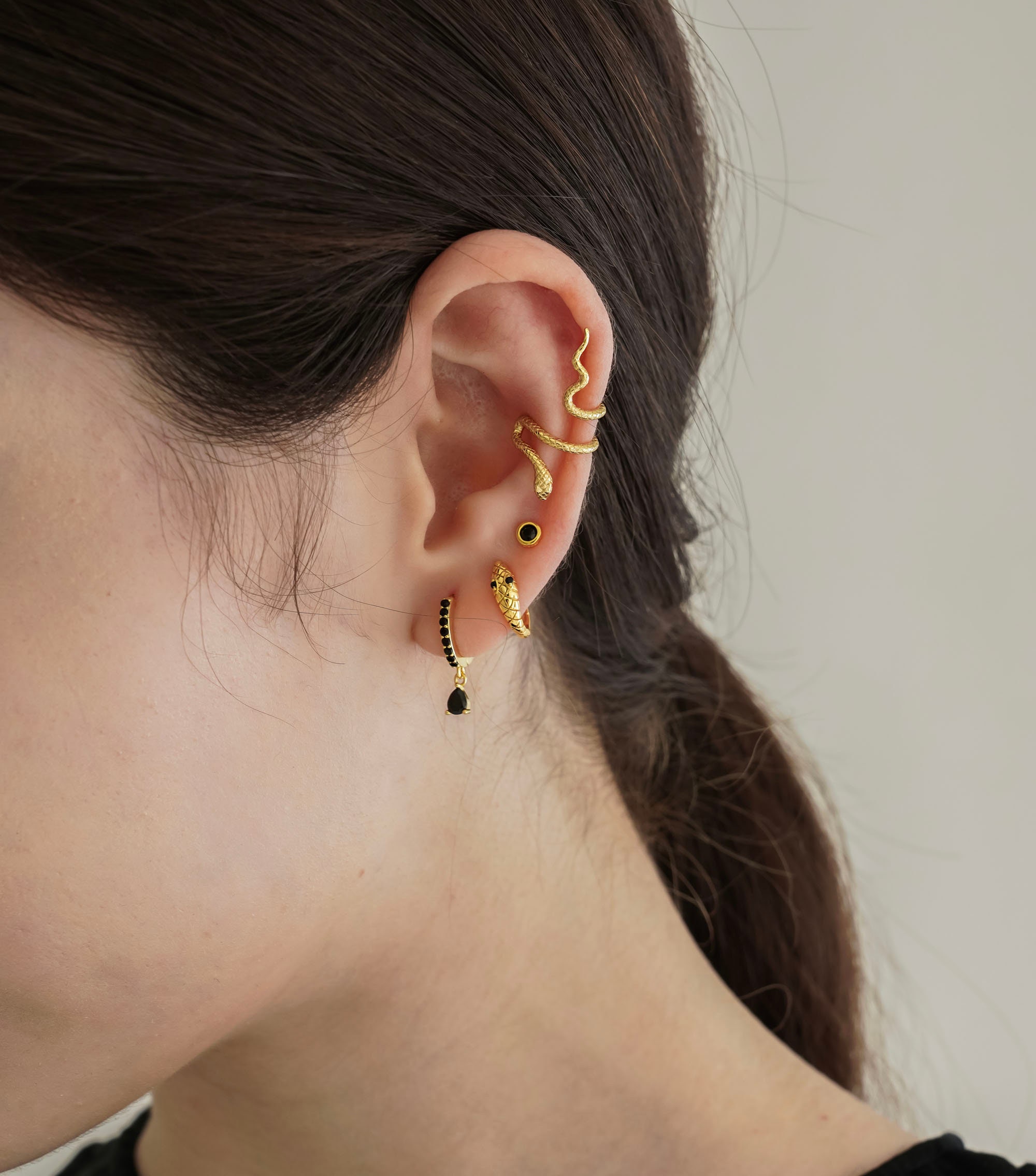 Snake Hoop Earrings - Sterling Silver Hoop earrings - Dainty Hoop earring