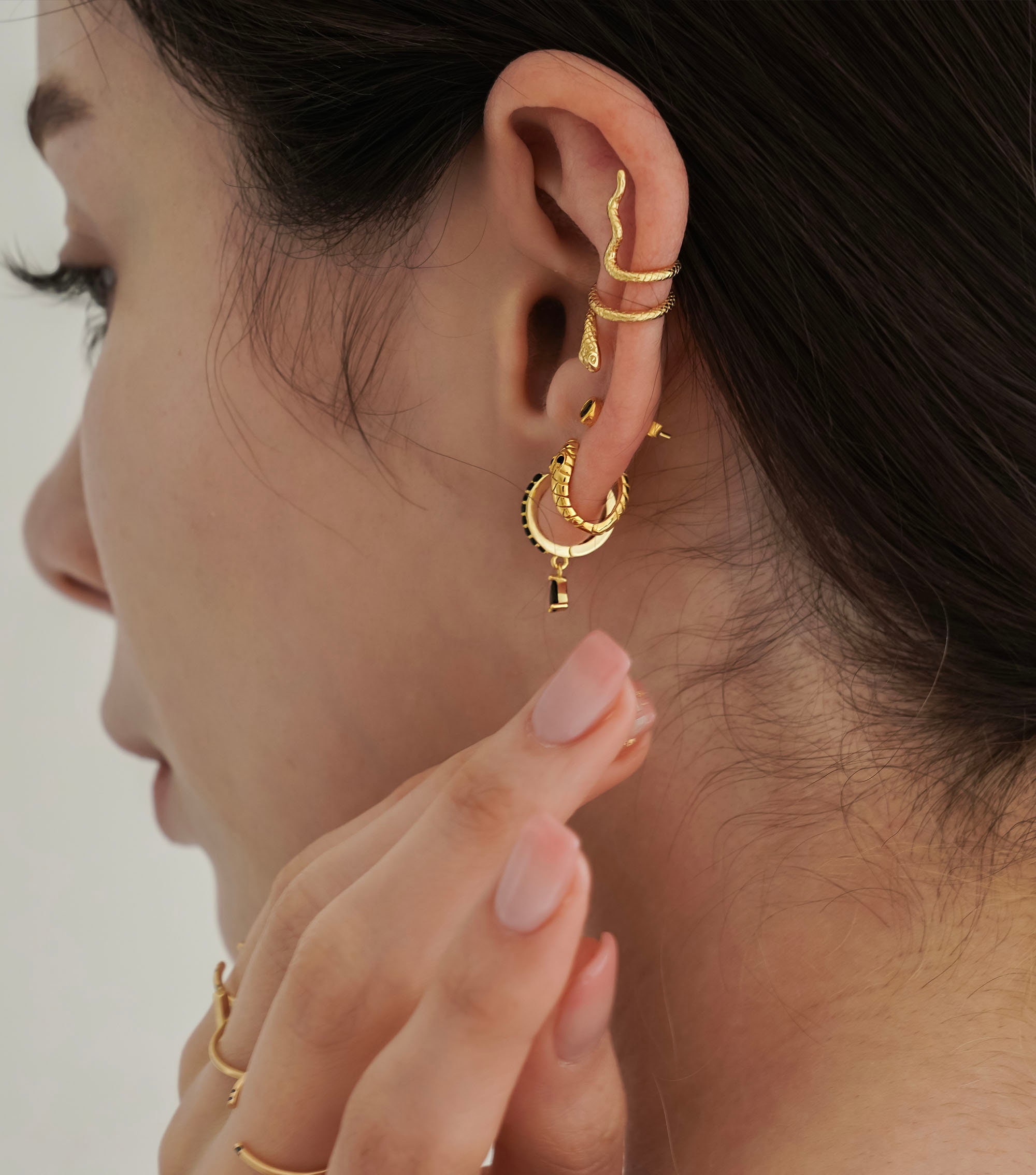 Snake Hoop Earrings - Sterling Silver Hoop earrings - Dainty Hoop earring
