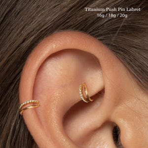 18 / 16G Cz Doppel Titan Scharnier Hoop • Segment Nasenring • Septum Clicker Ring • Knorpel Hoop • Nasenring • Helixohrring Hoop
