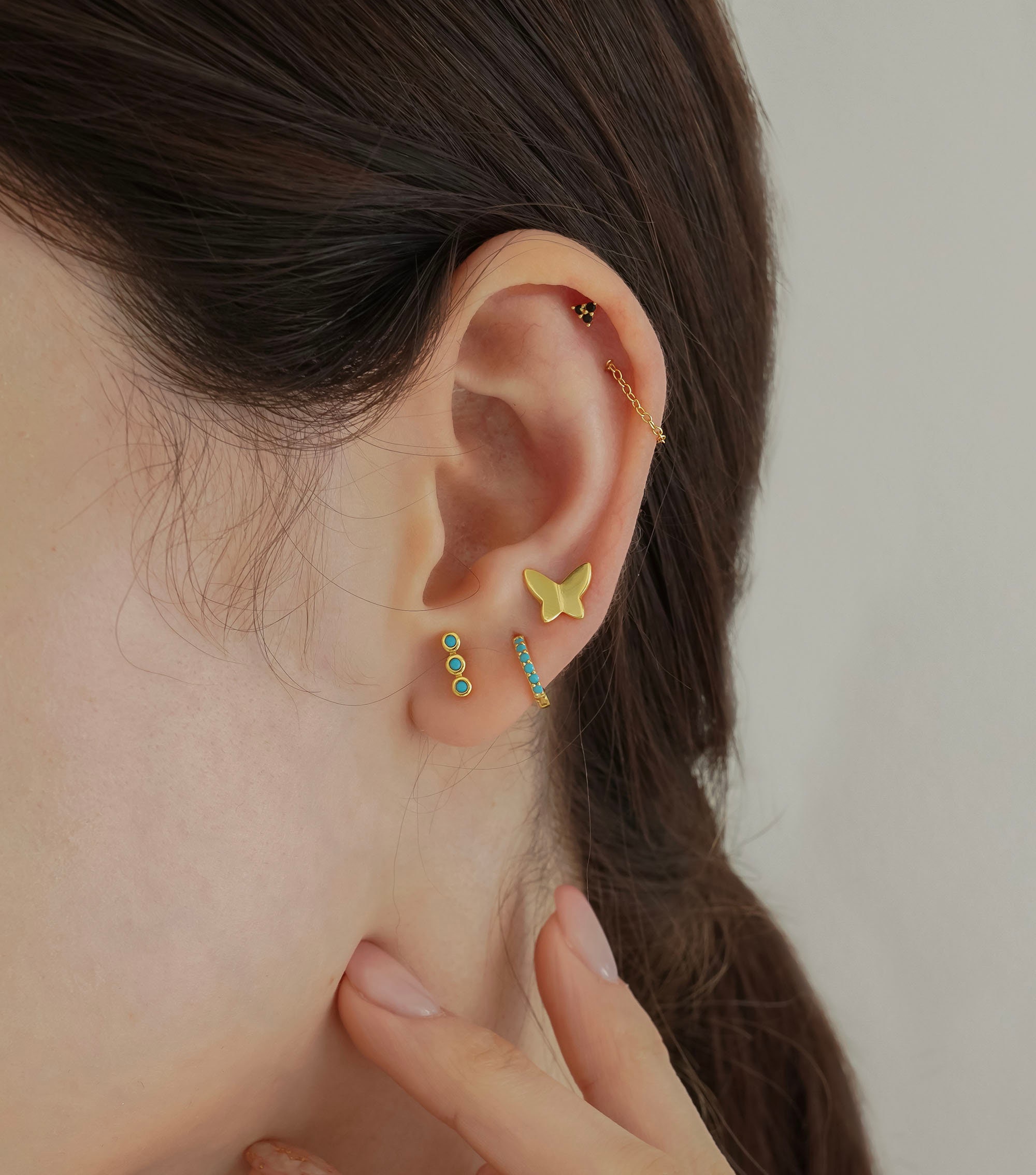 Gold Chain Earring - Minimalist Chain Earring - Sterling Silver Earring - Silver Chain Earring - Dainty Earring - Tiny Earring - For Daily