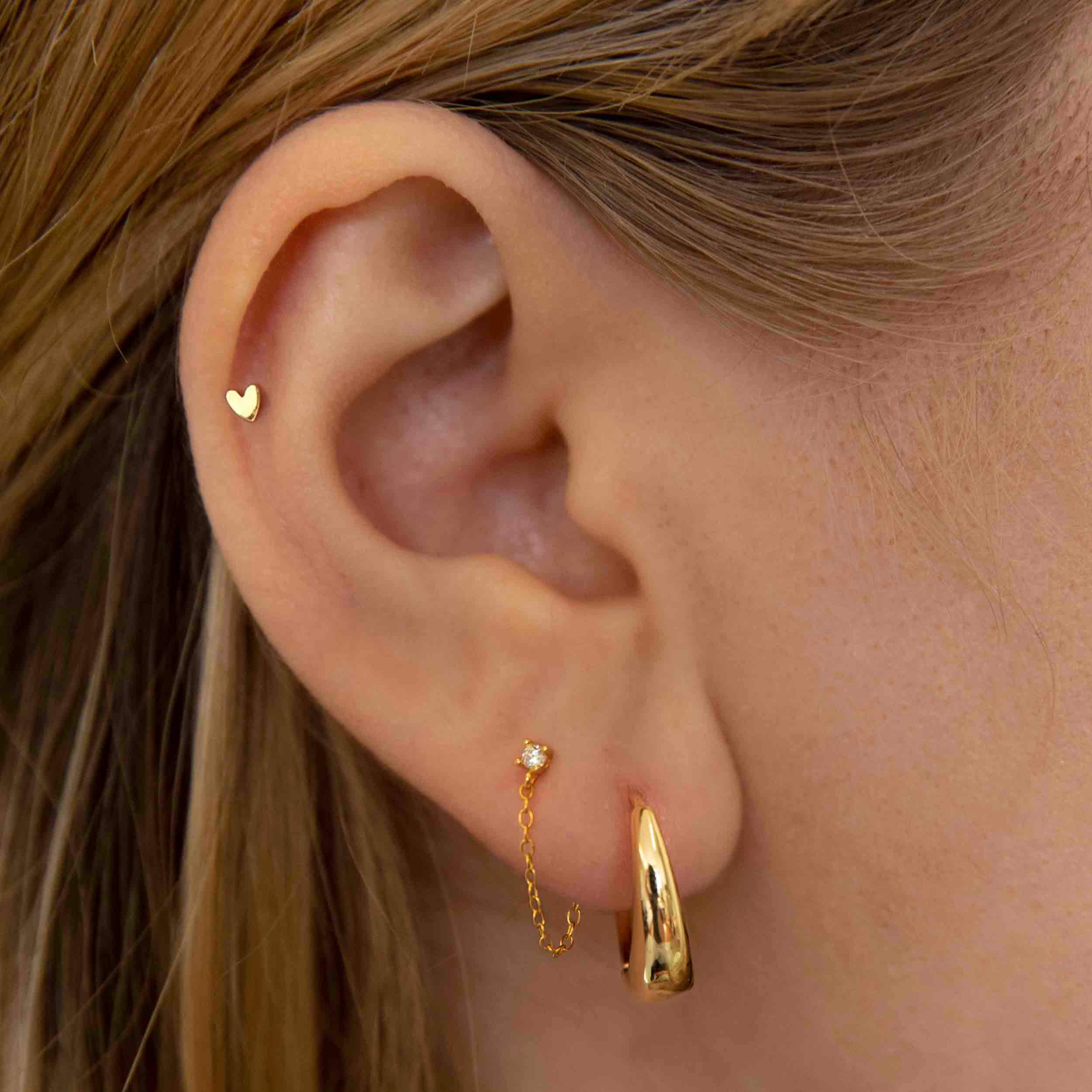 Tiny Heart stud earrings - Dainty stud earrings - Sterling silver stud earrings