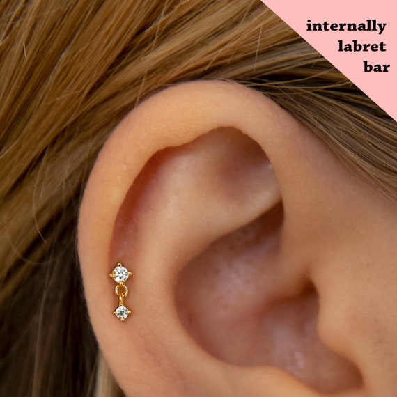 16G Tiny CZ Floral Cartilage Studs/tragus Jewelry/helix Studs/conch  Earring/earlobe Stud/minimalist Earrings/gift for Her/small Earring Stud 
