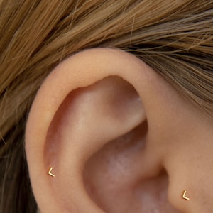 NEW - Tiny V Shape stud earring - Dainty stud earring - Sterling silver stud earring