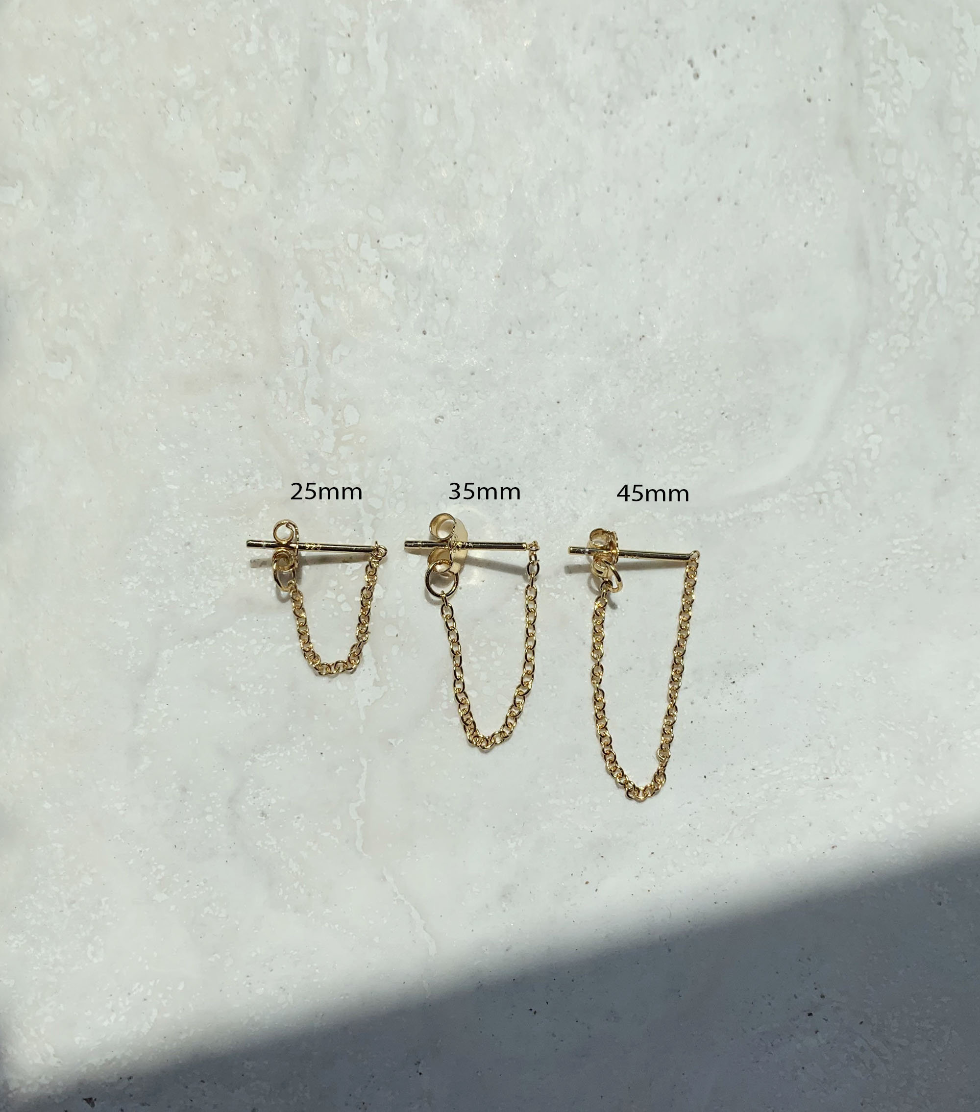 Gold Chain Earring - Minimalist Chain Earring - Sterling Silver Earring - Silver Chain Earring - Dainty Earring - Tiny Earring - For Daily