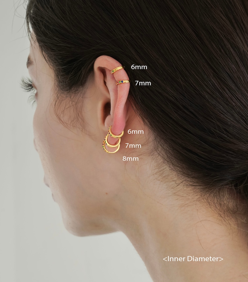 Cz Accented Large Delicate Hoops