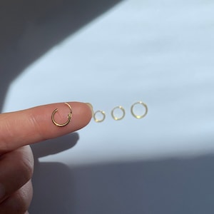 Tiny thin huggie hoopsPAIR Dainty huggie hoops Simple huggie hoops Gold huggie hoops Silver huggie hoops lll image 5