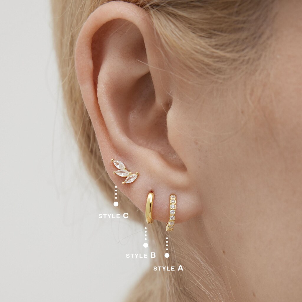 Set Orecchini A Cerchio Donna In Argento 925 Con Zirconi - Scegli Tra Finitura Argento O Oro 18K - Ipoallergenici, Regalo Ideale Per Compleanno E Anniversario