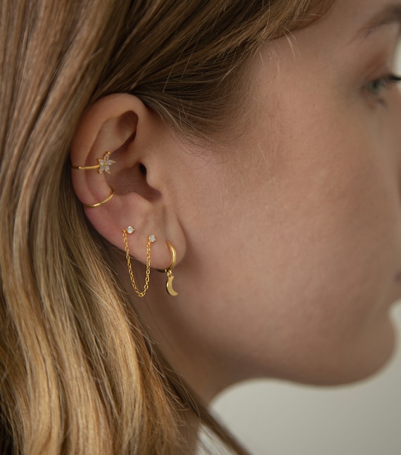 Dainty chain earrings sale