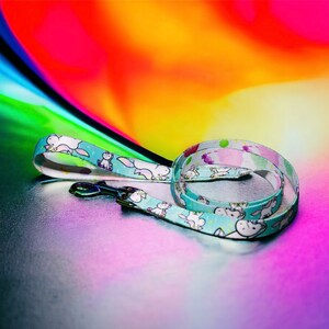 Unicorn leash with cotton candy sweet cartoon design in 2cm width