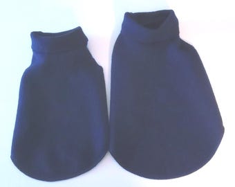 Navy Blue Merino Wool Turtleneck Sweater, Little Dog Sizes XS and Small, Upcycled Wool