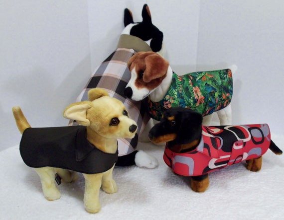 Waterproof Canvas Dog Raincoat 4 Pattern Choices Little Dog - Etsy