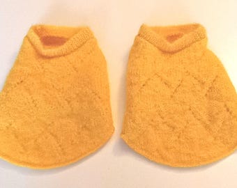 Bright Yellow Mohair Blend Crewneck Sweaters, Little Dog Size XXS, Upcycled Fabric