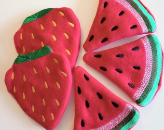 Summer Fruits Squeaky Toys for Little Dogs