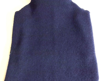 Navy Wool Blend Sleeveless Turtleneck Sweaters, Little Dog Sizes XXS to Medium, Upcycled/Recycled Wool
