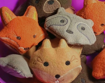 Fox, Bear, Squirrel, or Racoon Squeaky Toys for Little Dogs