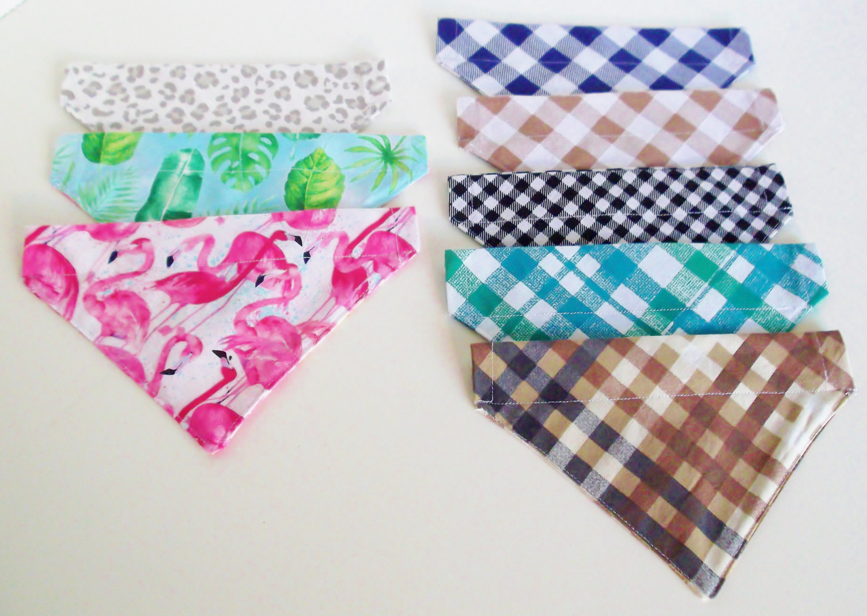 Checks and More Reversible Over the Collar Bandanas Sizes XXS Etsy