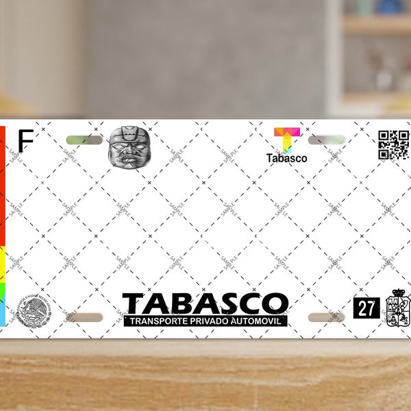 License Plate -  Tabasco V2 - PNG FILE ONLY