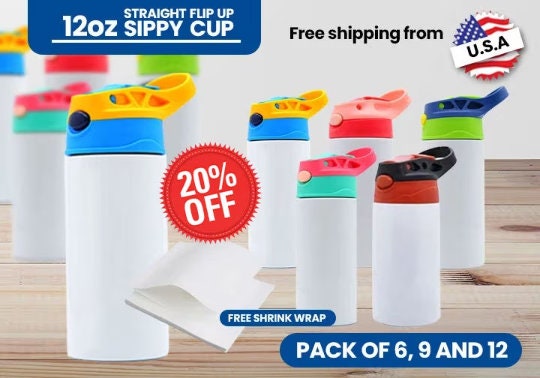 Sublimation Blank 12oz straight sippy cup Single or grow with me lid – KY  Crafts and Blanks