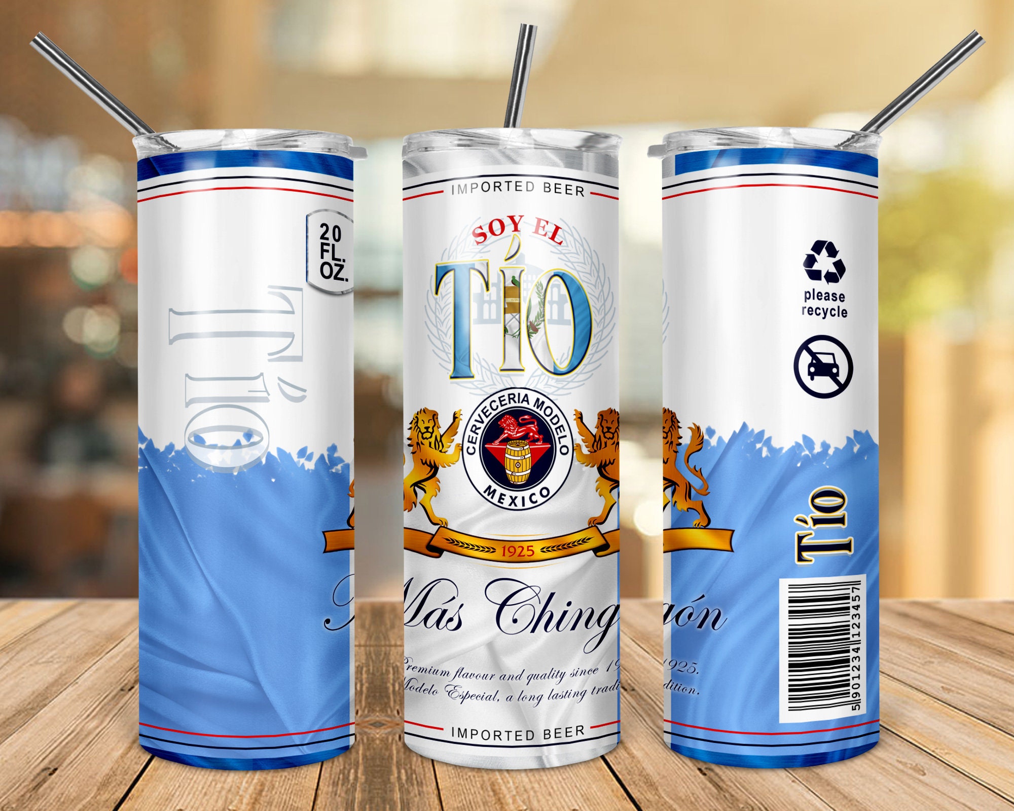 Fathers Day Guatemalas Flag Theme, 20oz Tumbler, Modelo Beer, Skinny ...