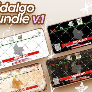 Puede incluir: Cuatro diseños digitales imprimibles para placas de matrícula de automóvil con el estado de Hidalgo, México. Los diseños presentan un contorno gris del estado, las palabras "Hidalgo" y "Tierra de Trabajo", y el número "13". Los diseños están en diferentes estilos, incluyendo un diseño en blanco y negro, un diseño de metal oxidado y un diseño blanco con un borde verde.