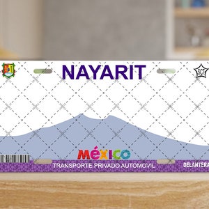 License Plate - Nayarit V2  - PNG FILE ONLY