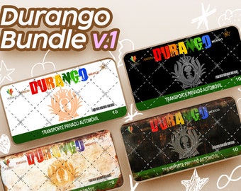 License Plate - Durango - V1|Bundle|Black|Old Rust Black version- PNG FILE ONLY