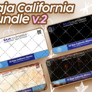 License Plate - Baja California V2|Bundle|Black|Old Rust- PNG FILE ONLY