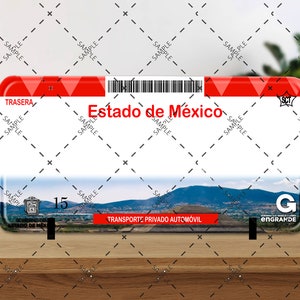 License Plate - Estado de Mexico V1 -  PNG FILE ONLY