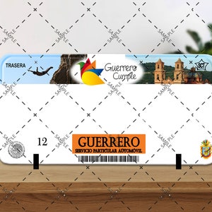 License Plate - Guerrero V1 - PNG FILE ONLY
