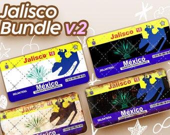 License Plate - Jalisco - V2|Bundle|Black|Old Rust Black version- PNG FILE ONLY