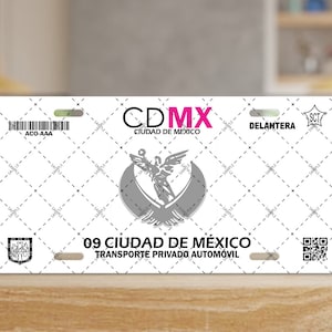 License Plate - CDMx V2 -  PNG FILE ONLY