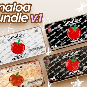 Nummernschild - Sinaloa 1 V1|Bundle|Schwarz|Old Rust - NUR PNG DATEI