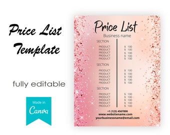 Makeup Price List Etsy