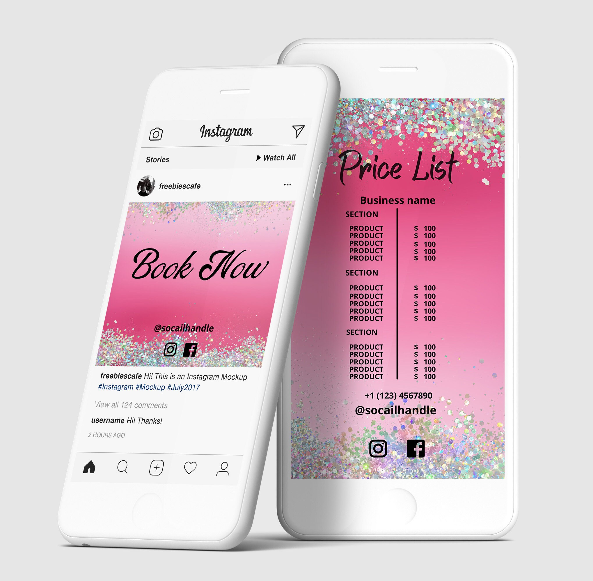 Instagram Price List Template Editable in Canva Diy Salon Etsy