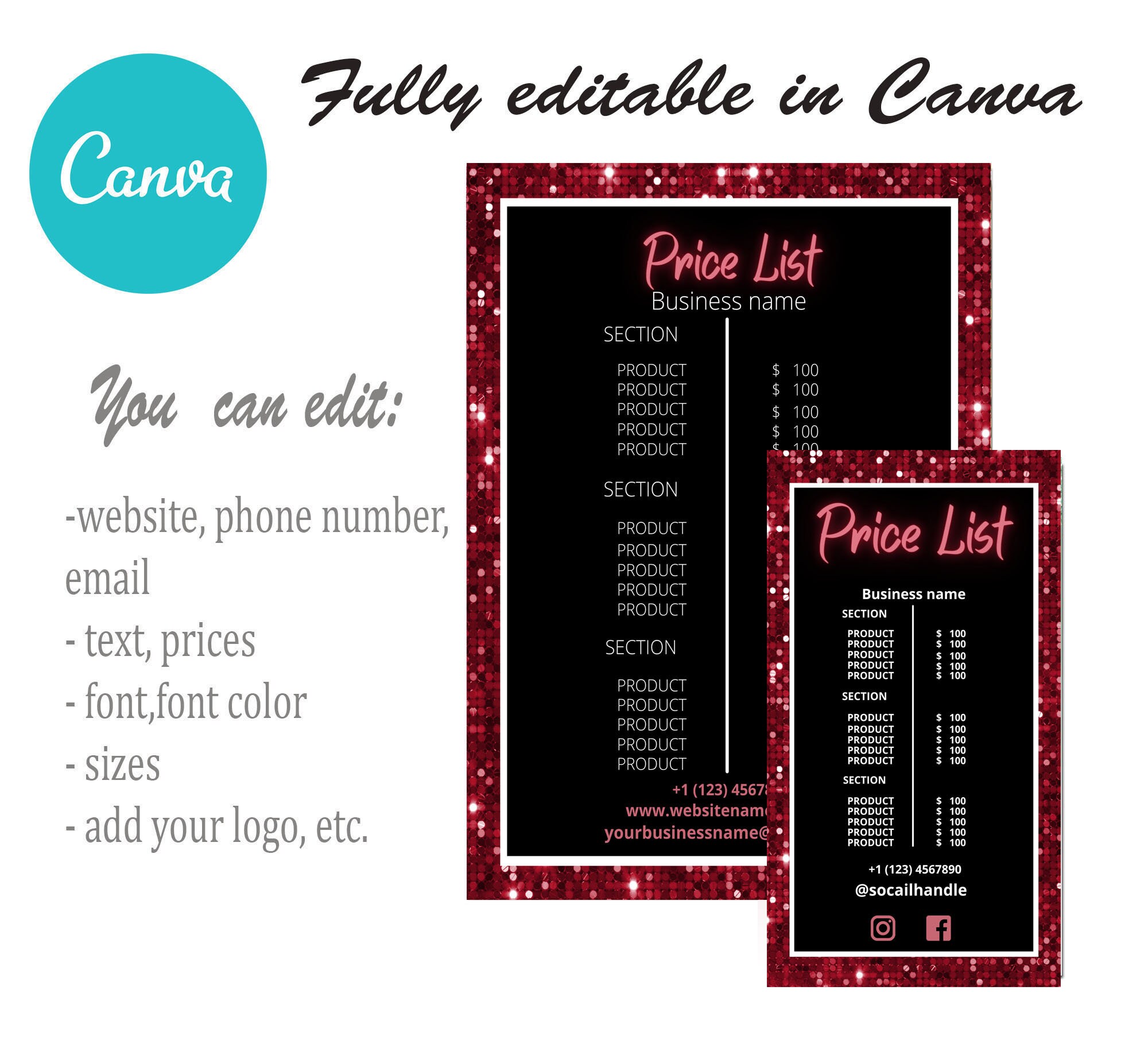 Cara Membuat Price List Di Canva IMAGESEE