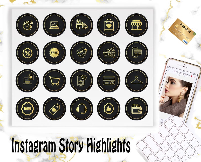 Business Instagram Icons E-commerce Instagram Story Icons | Etsy