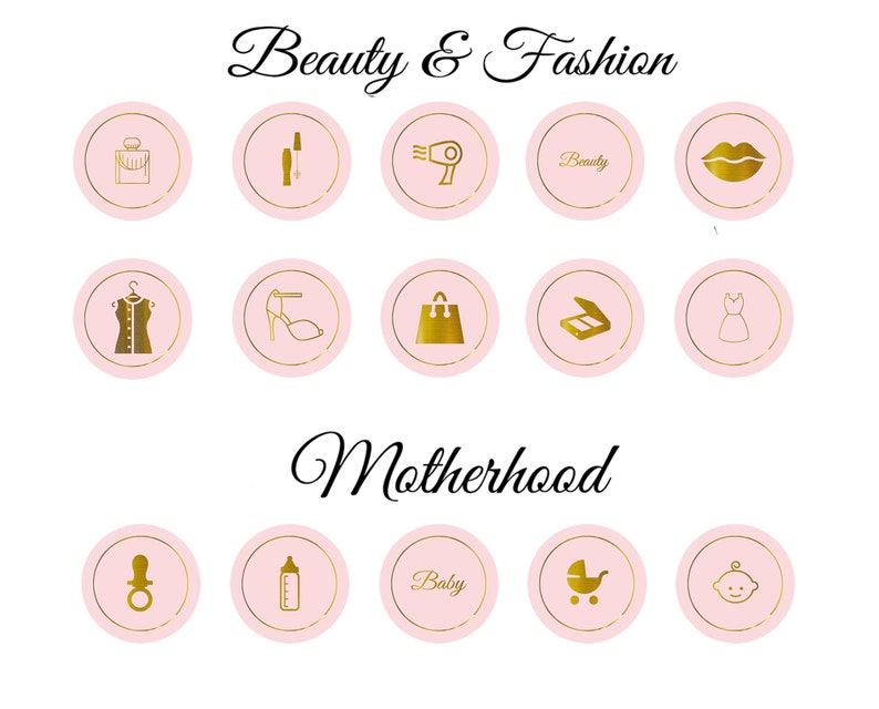 Pink Gold Instagram Highlight Covers .JPG Rose Instagram Etsy